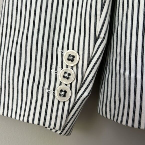 New Carolina Belle Neutral Pinstripe Blazer Jacket Academia Seersucker- Small - Picture 6 of 13